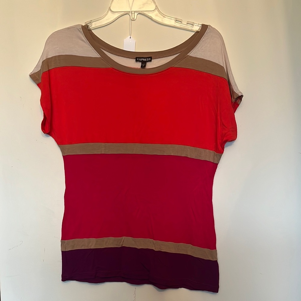 Express XS Color Block Blouse